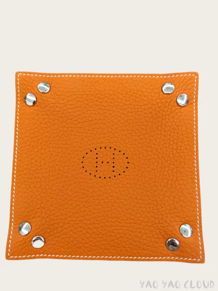 Hermes orange leather tray